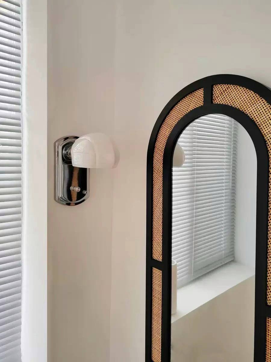 Ellipse Mirror with Natural Rattan Frame