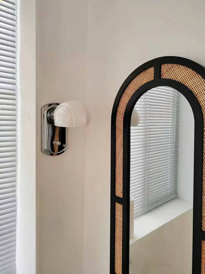 Ellipse Mirror with Natural Rattan Frame