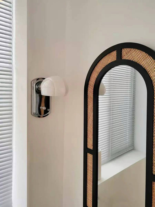 Ellipse Mirror with Natural Rattan Frame