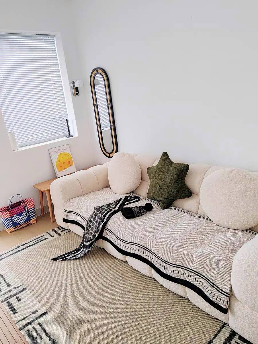 Ellipse Mirror with Natural Rattan Frame